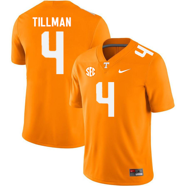 Tennessee Volunteers #4 Cedric Tillman College Football Jerseys Stitched Sale-Orange
